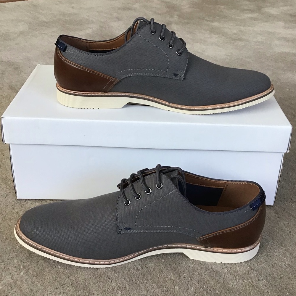 STEVE MADDEN Men's Gray Canvas Oxfords Shoes